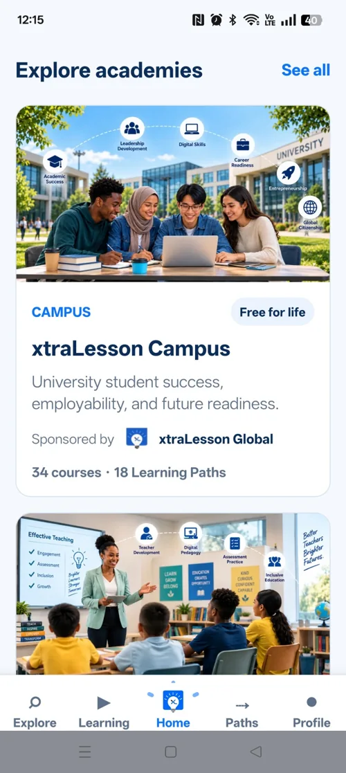xtraLesson Mobile: explore academy courses