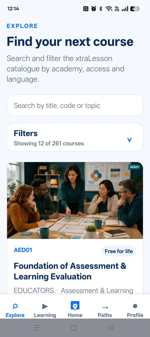 xtraLesson Mobile: course discovery