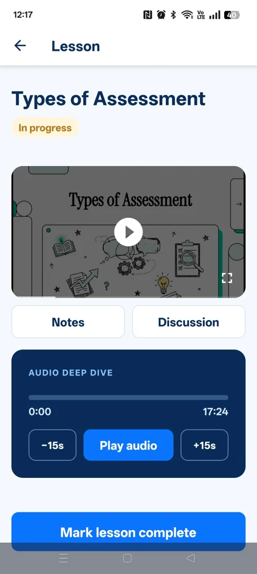 xtraLesson Mobile: multimedia lesson and audio deep dive